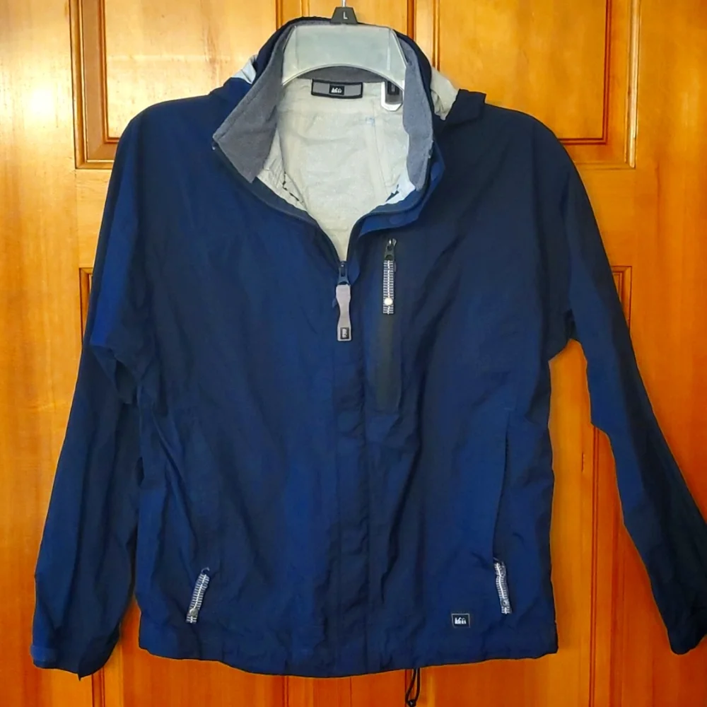 REI Youth Ripstop Navy Raincoat Size Large‎ 12/14